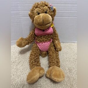 Burton + burton monkey plush 12” hawaiin luau bikini stuffed animal